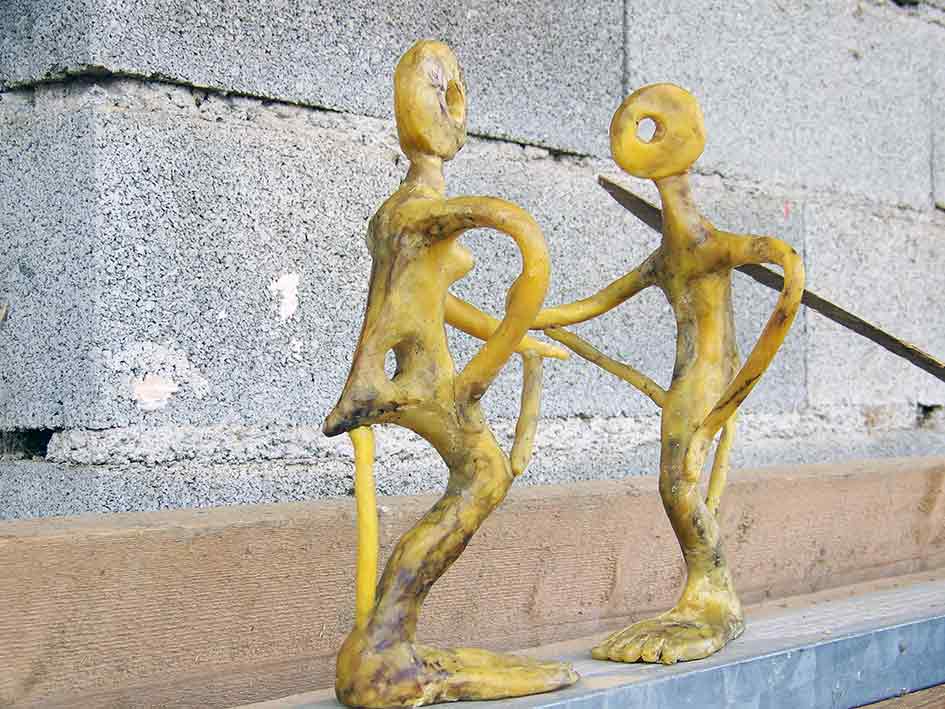 sculpture en bronze -moule en cire